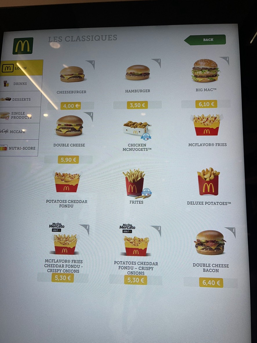McDonald's menu 1