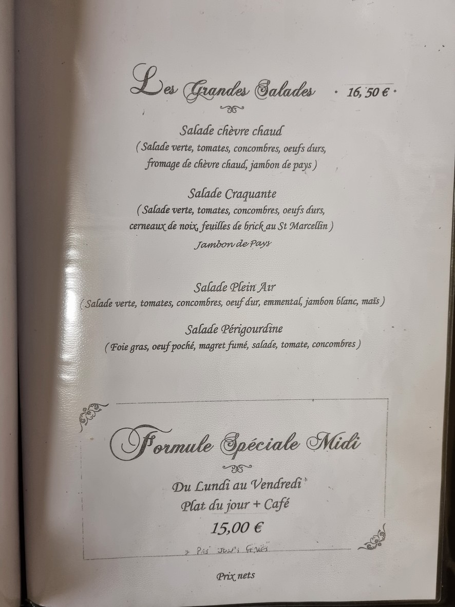 Le Plein Air menu 2