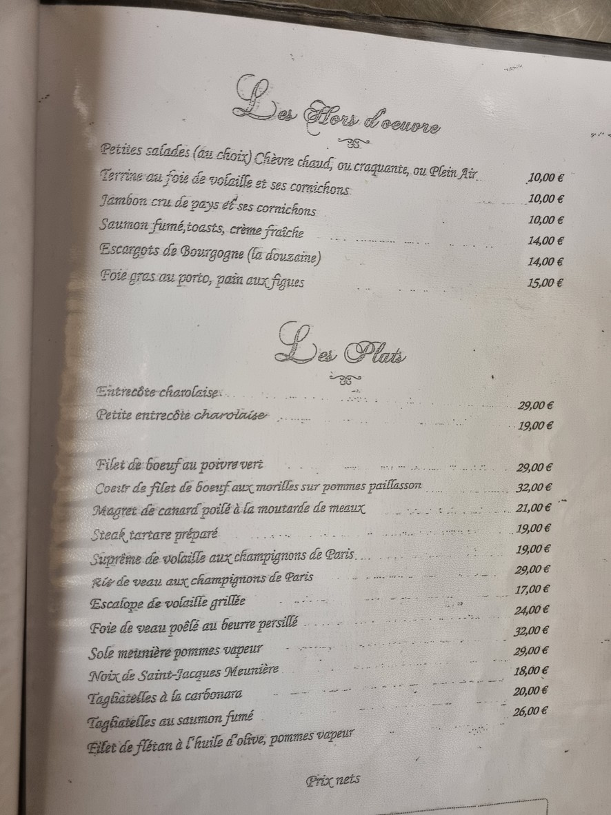 Le Plein Air menu 3