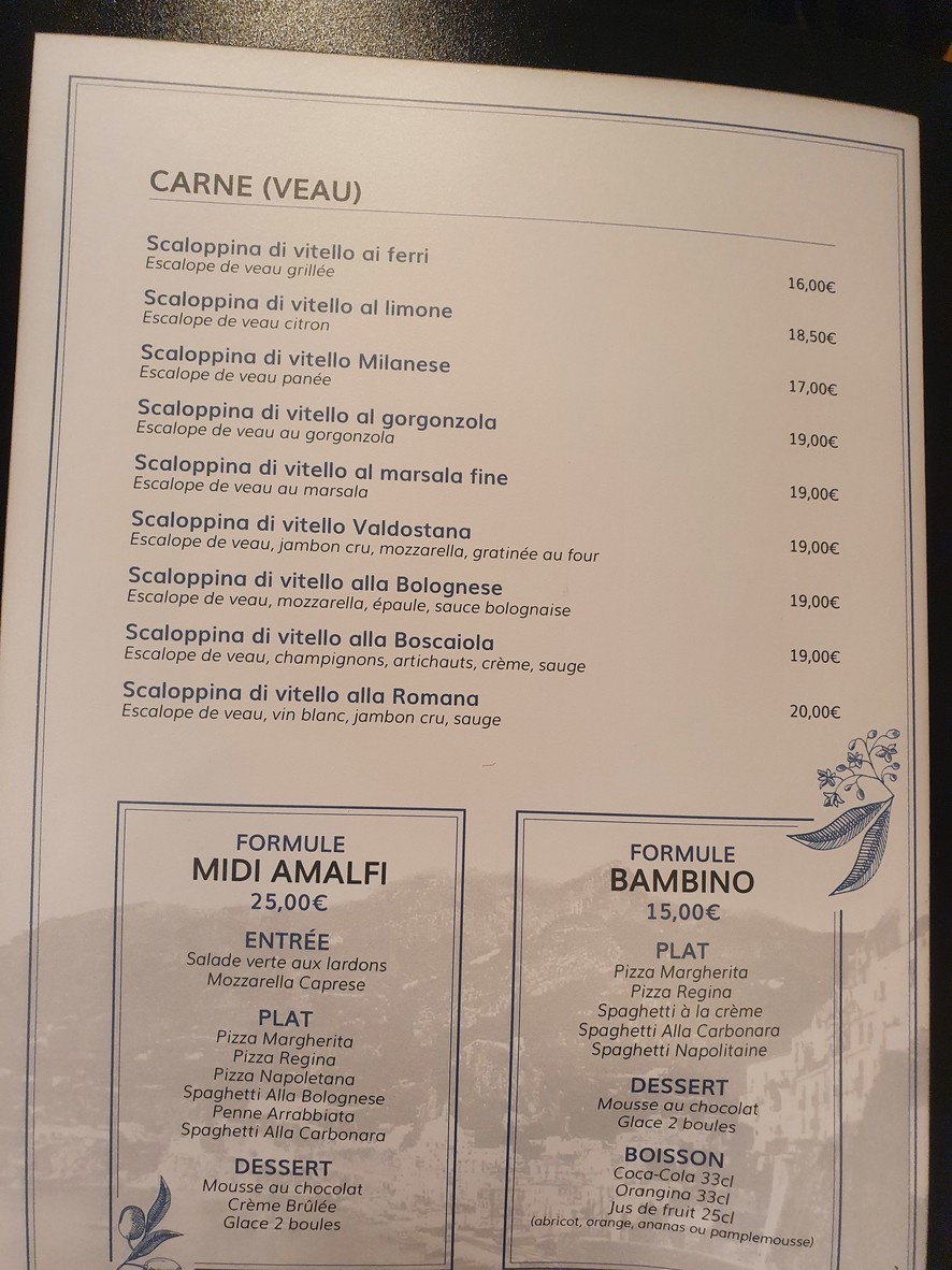 Amalfi menu 4
