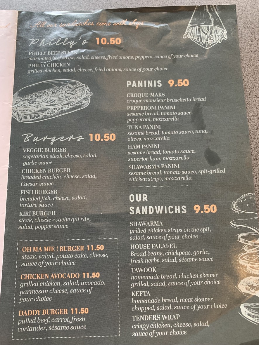 OH MA MIE menu 2