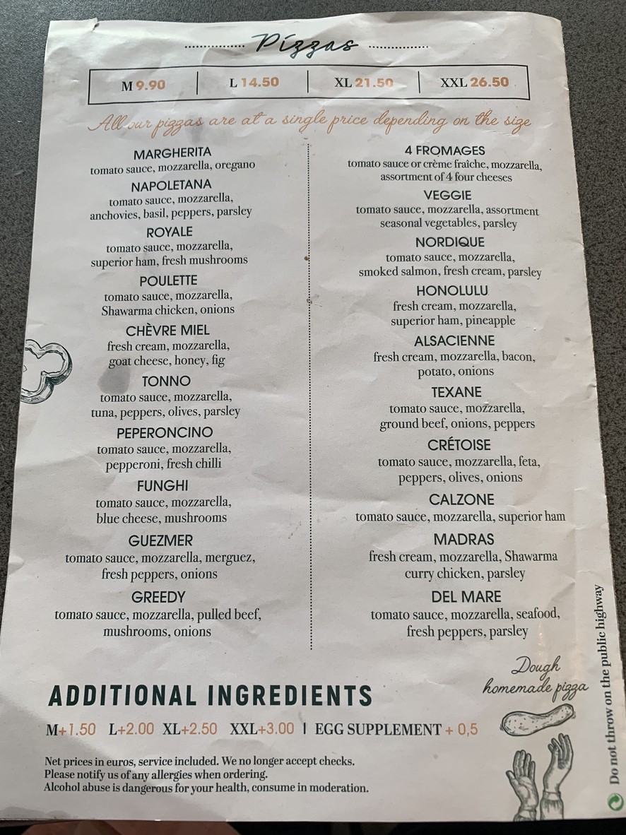 OH MA MIE menu 3