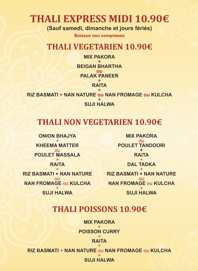 Chez Vandan menu 1