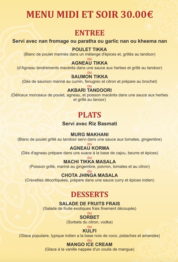 Chez Vandan menu 3