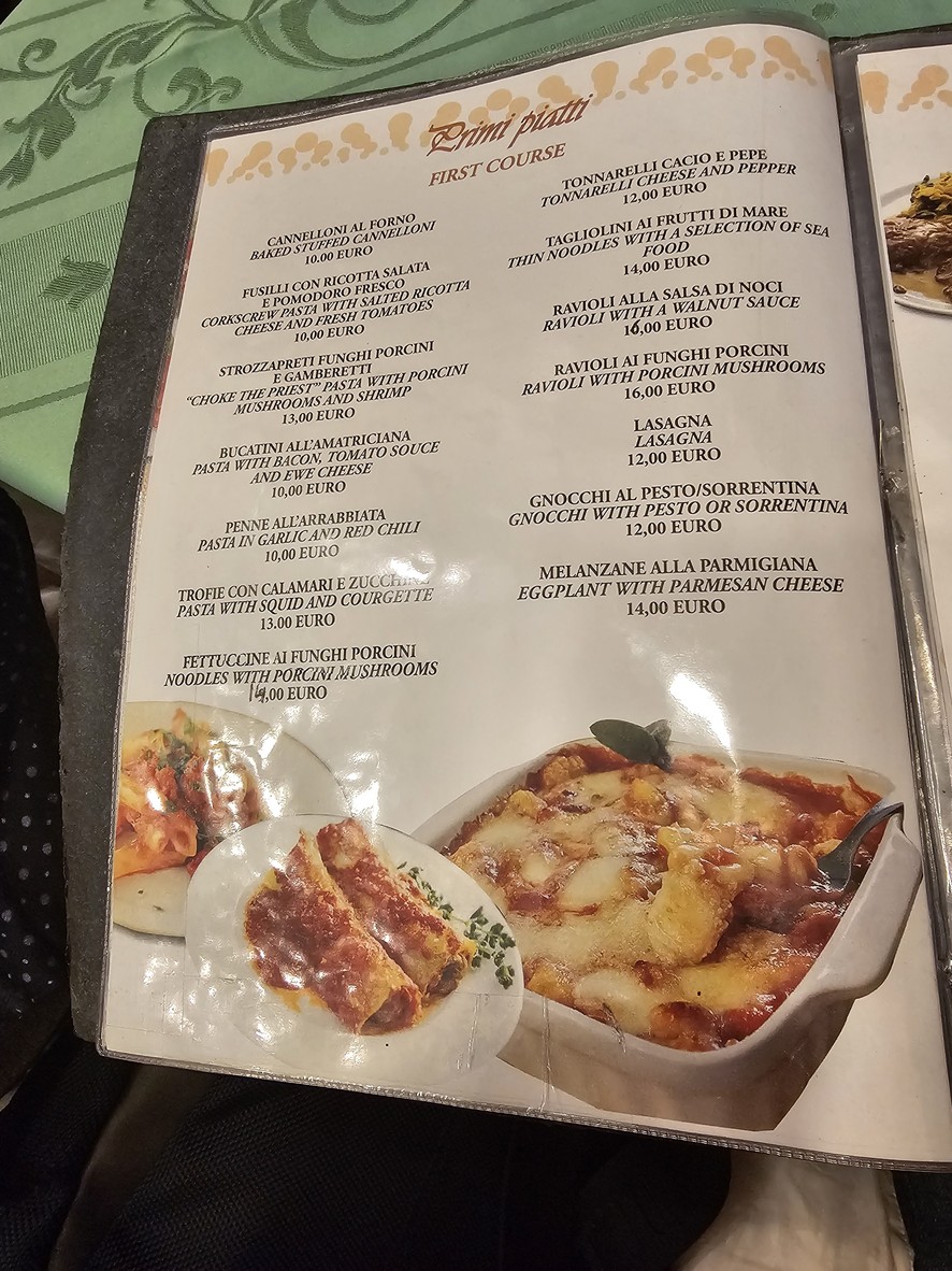 La Forchetta d´Oro menu 2