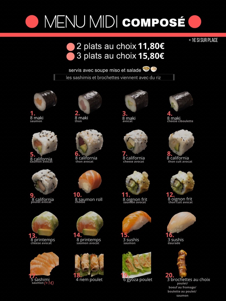 Totoo cuisine japonaise menu 1
