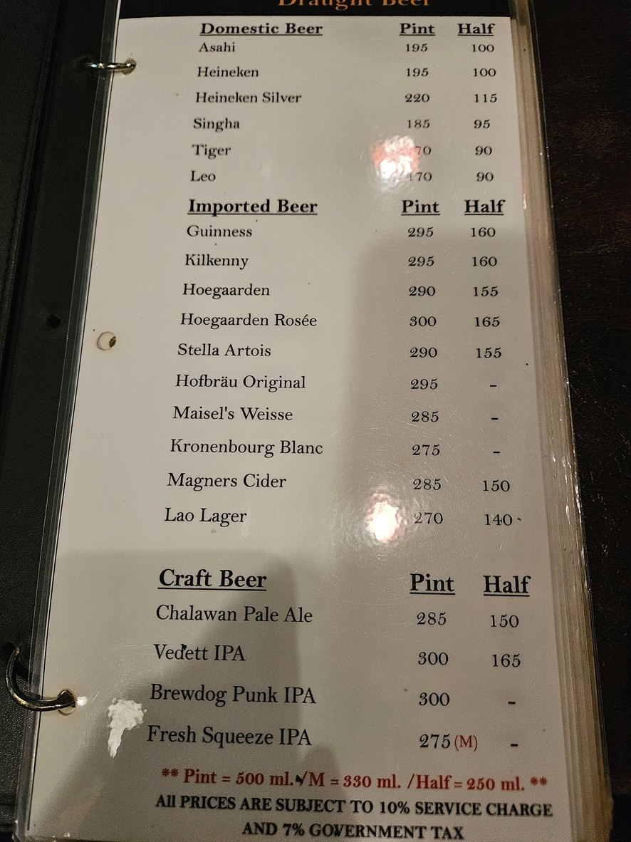 Ek-mai Bia Hao menu 4