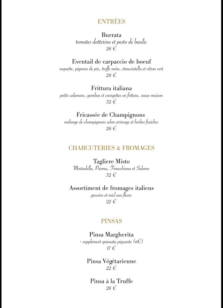 La Famiglia menu 1