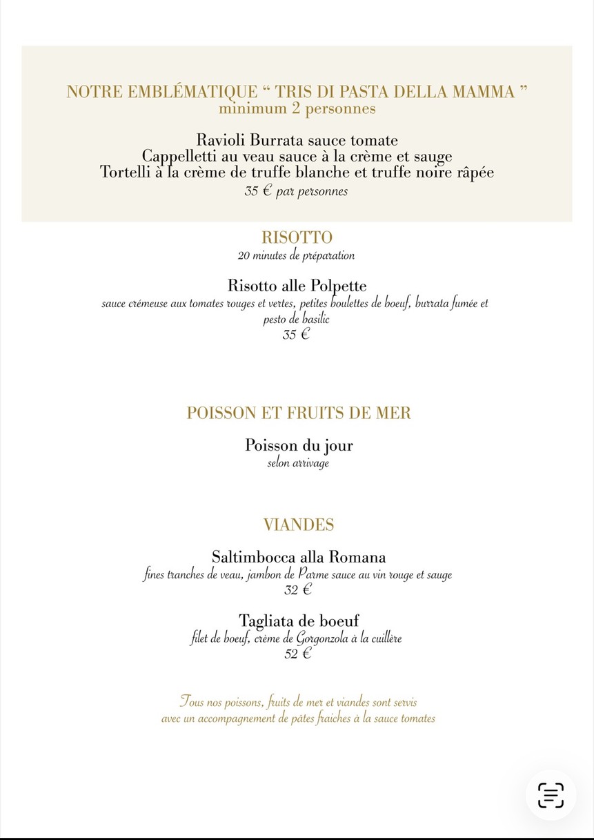 La Famiglia menu 3