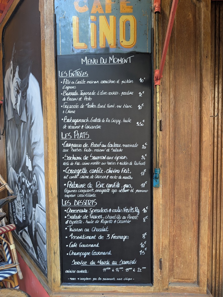 Café Lino menu 2