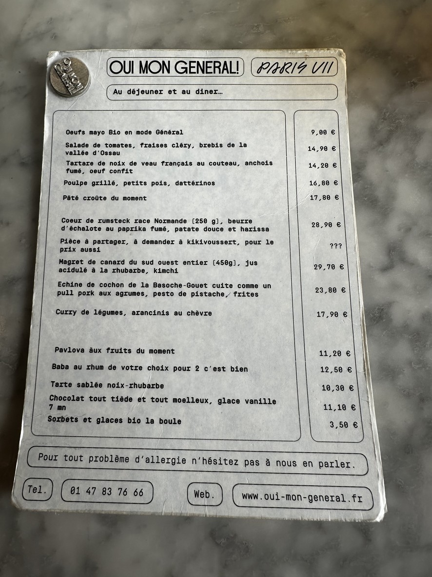 ¡Sí, mi General! menu 1