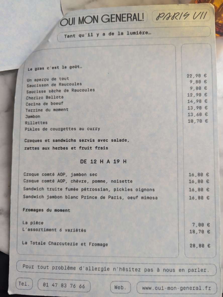 ¡Sí, mi General! menu 2