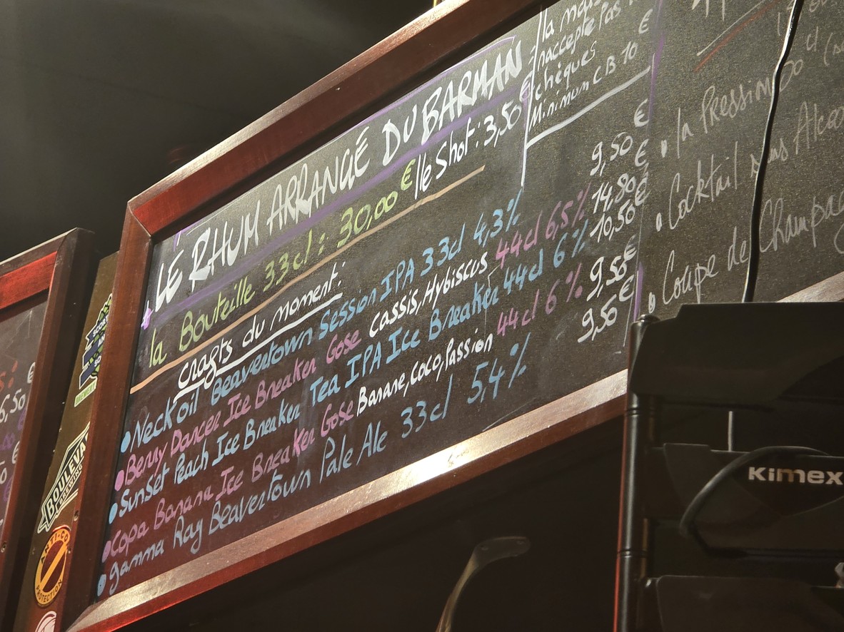 Académie de la bière menu 2