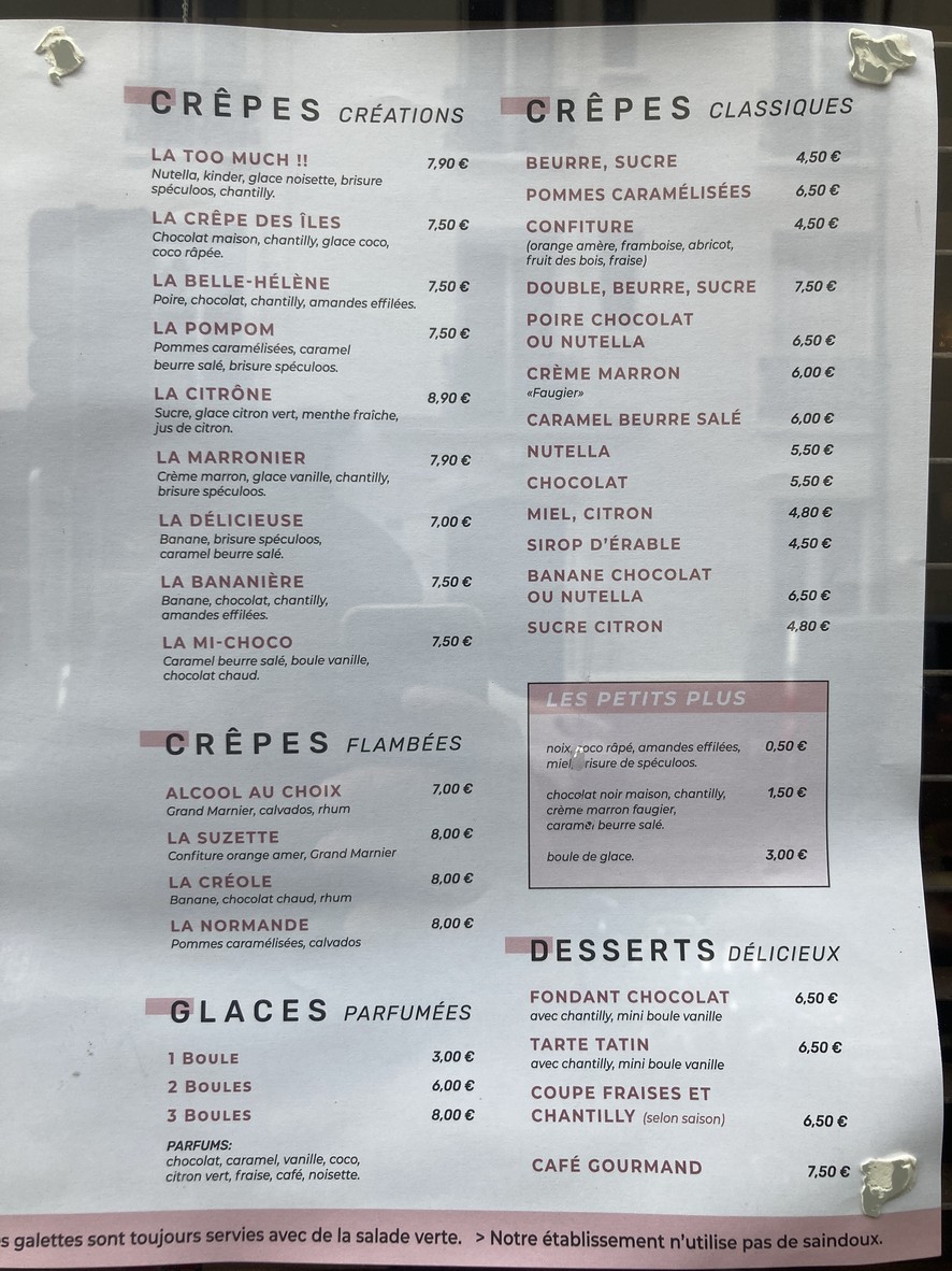 La Banquette menu 2