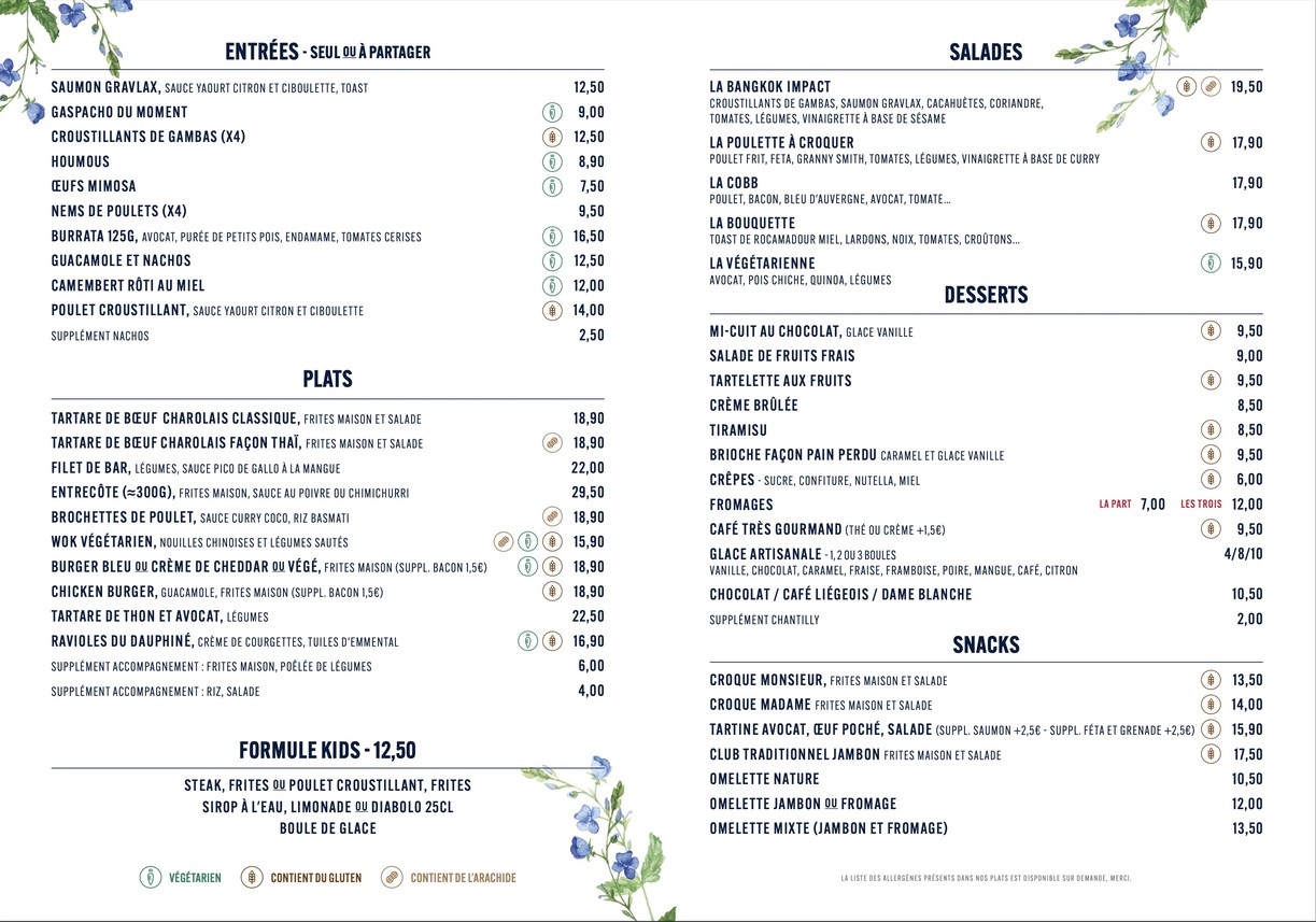 Le Bouquet d'Alesia menu 2