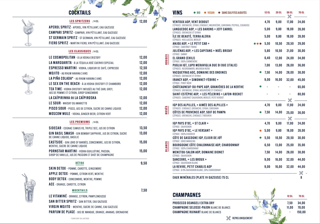 Le Bouquet d'Alesia menu 4
