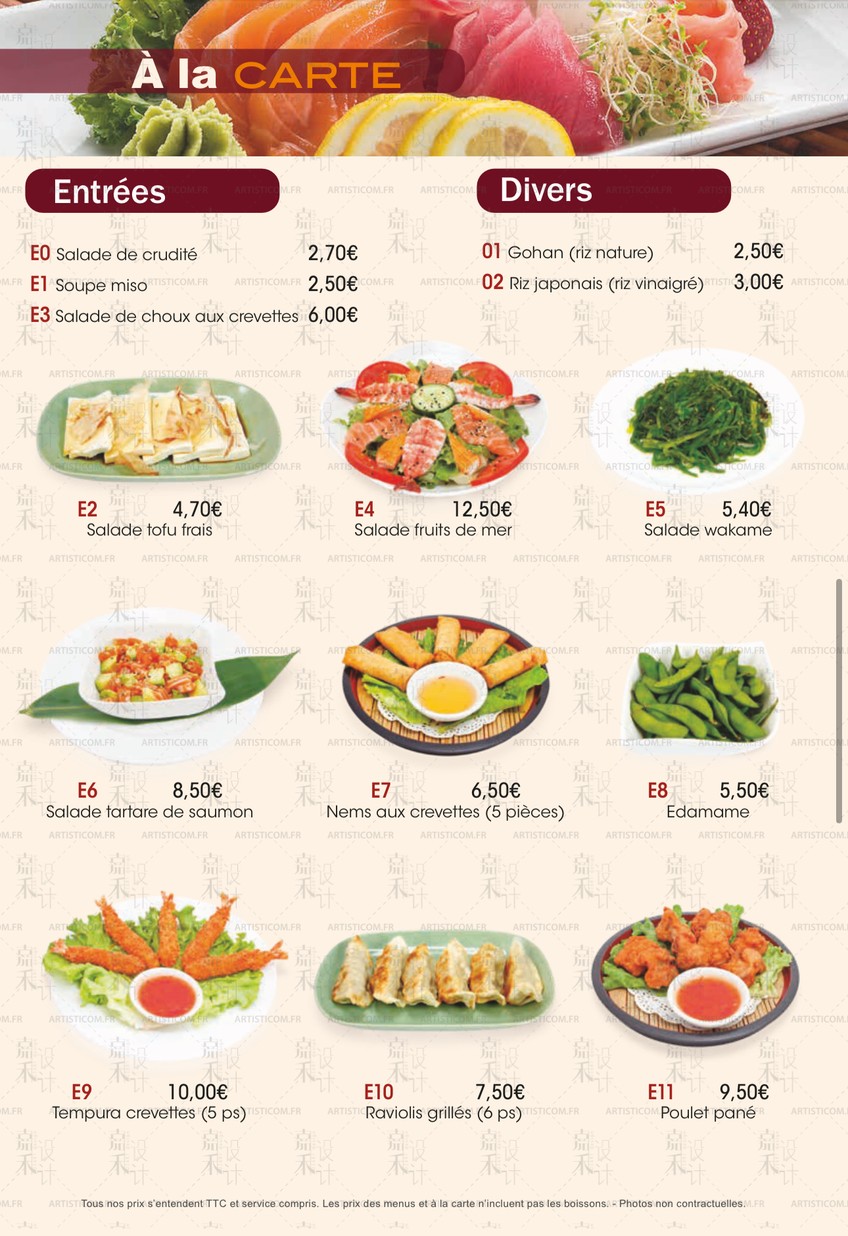 Issy Tokyo menu 1