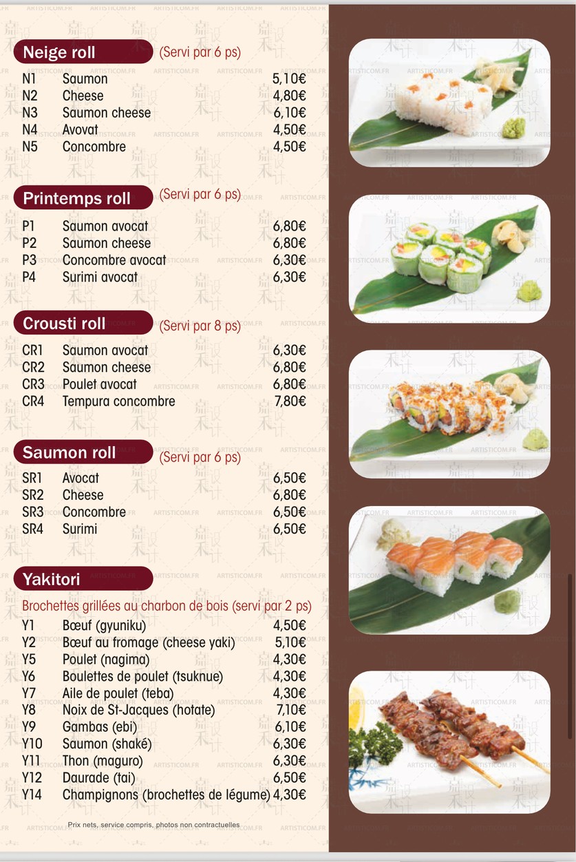 Issy Tokyo menu 3