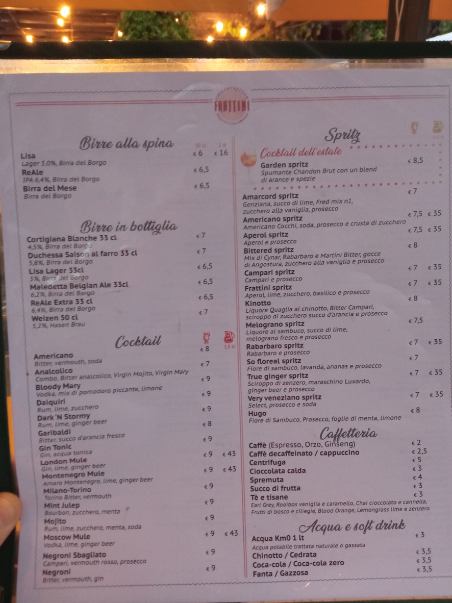 Ciclostazione Frattini menu 3