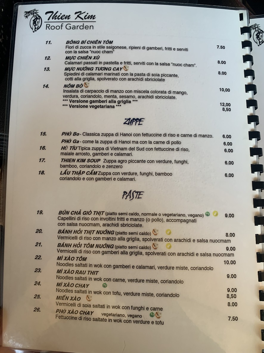Ristorante Vietnamita Thien Kim Roof Garden menu 2