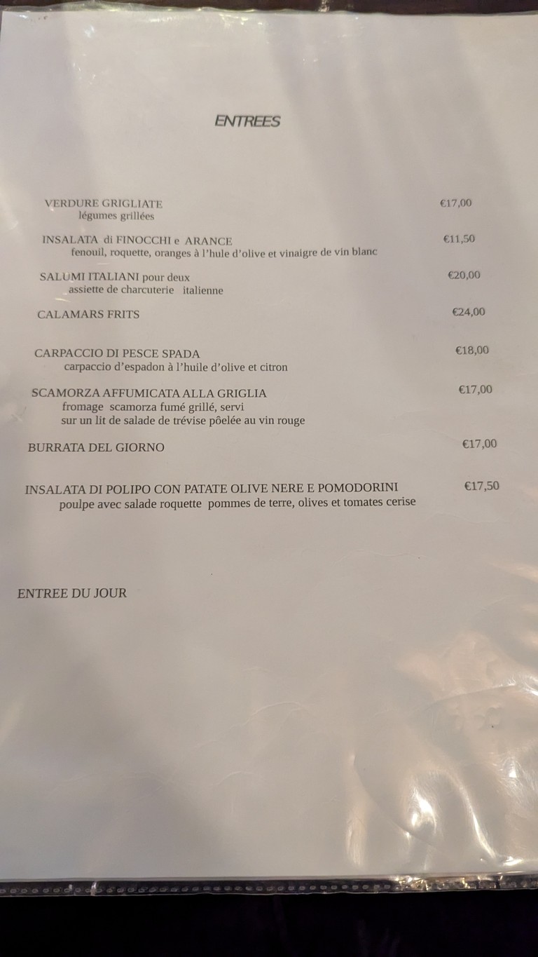 L'Osteria Dell'Anima menu 1