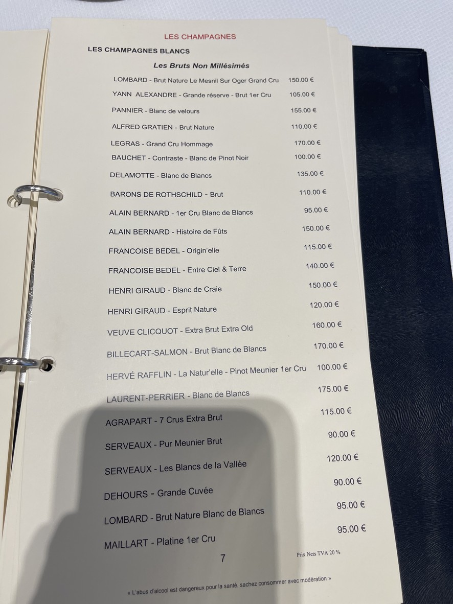 Restaurant Frederic Simonin menu 3