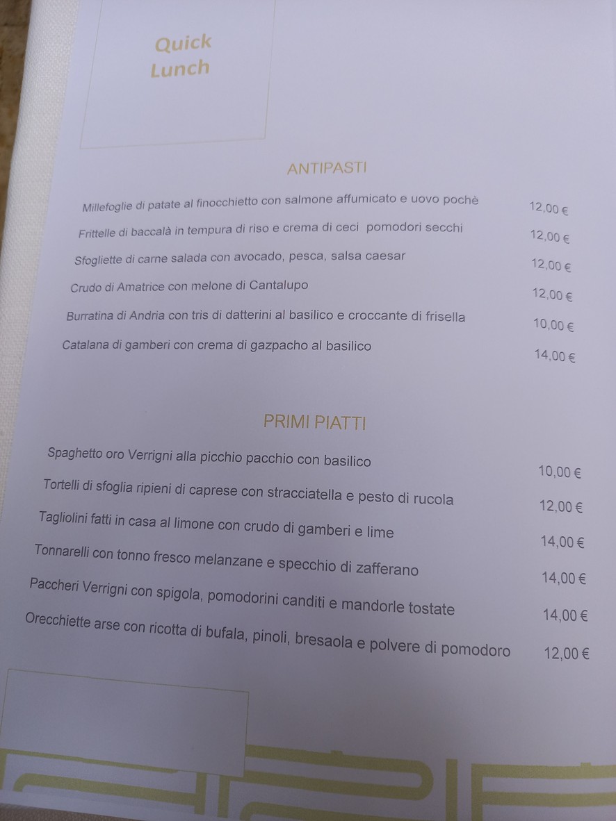 Caffè Palombini menu 1