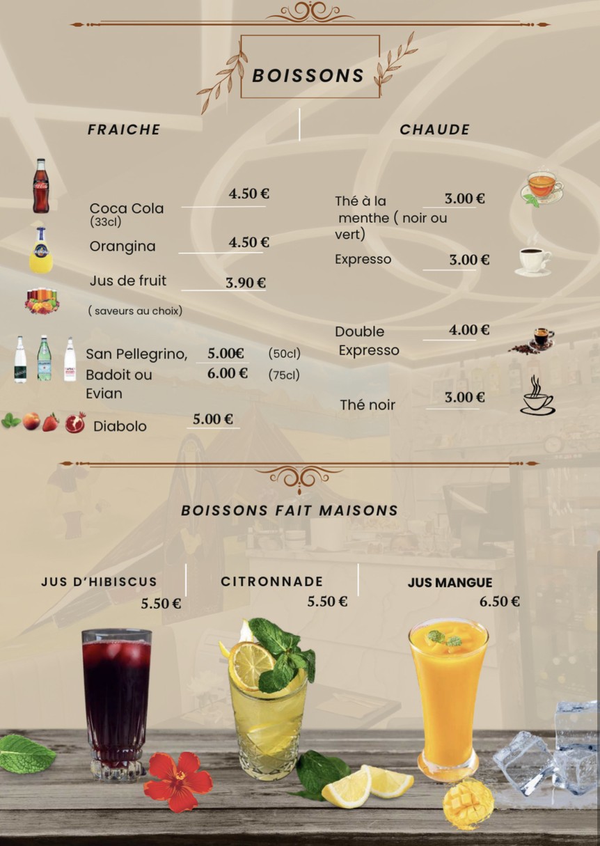 Louxor menu 3