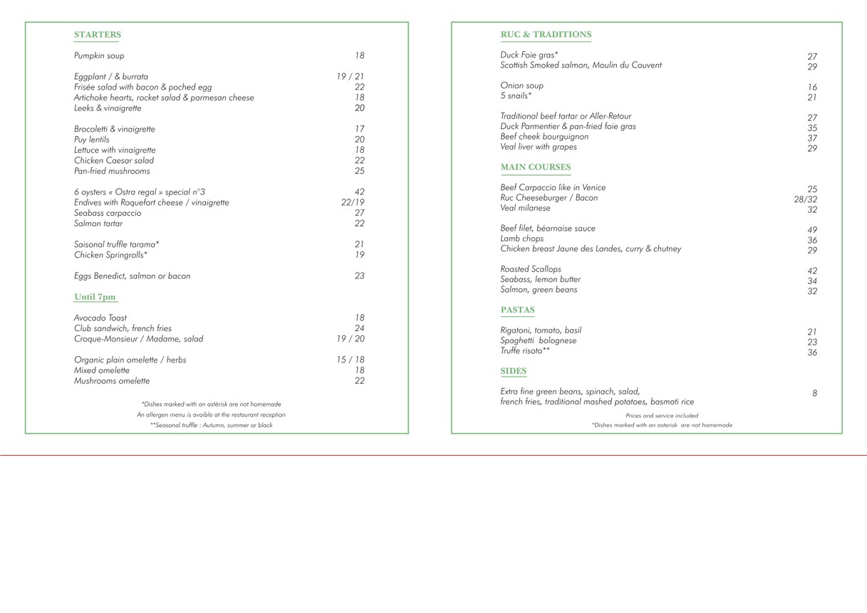 Café Ruc menu 1