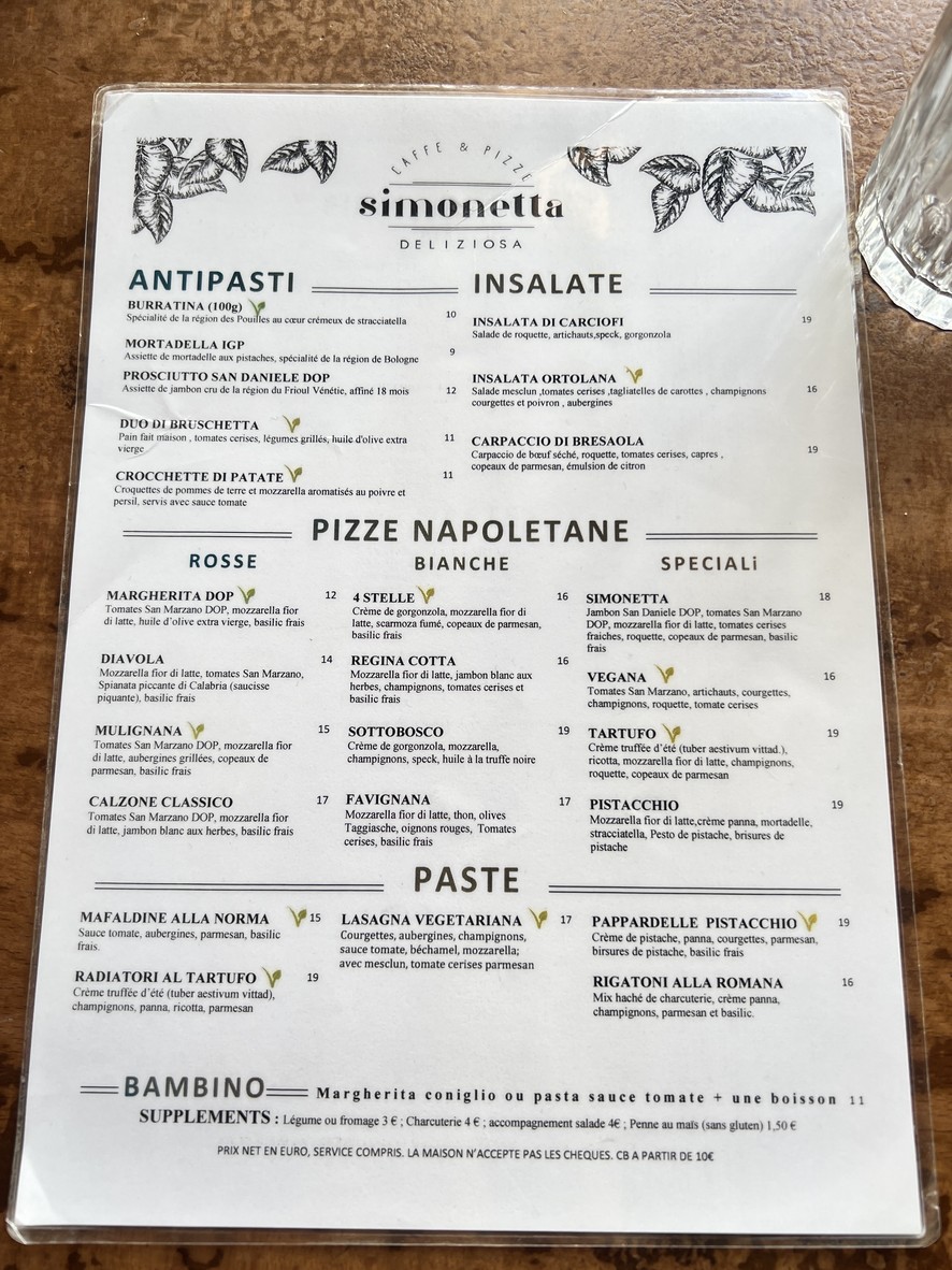 سيمونيتا menu 1