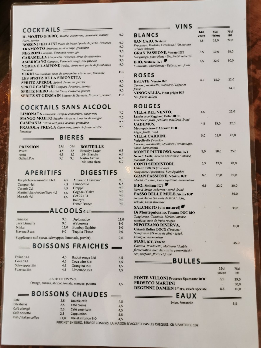 سيمونيتا menu 2