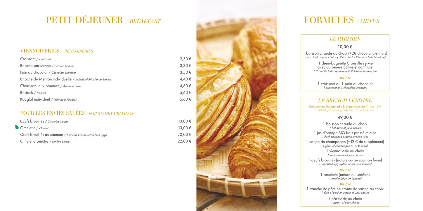 Lenôtre menu 1