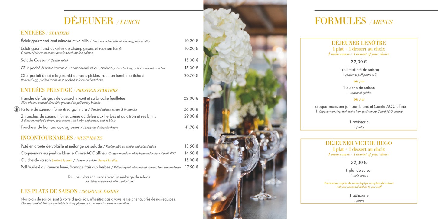 Lenôtre menu 2