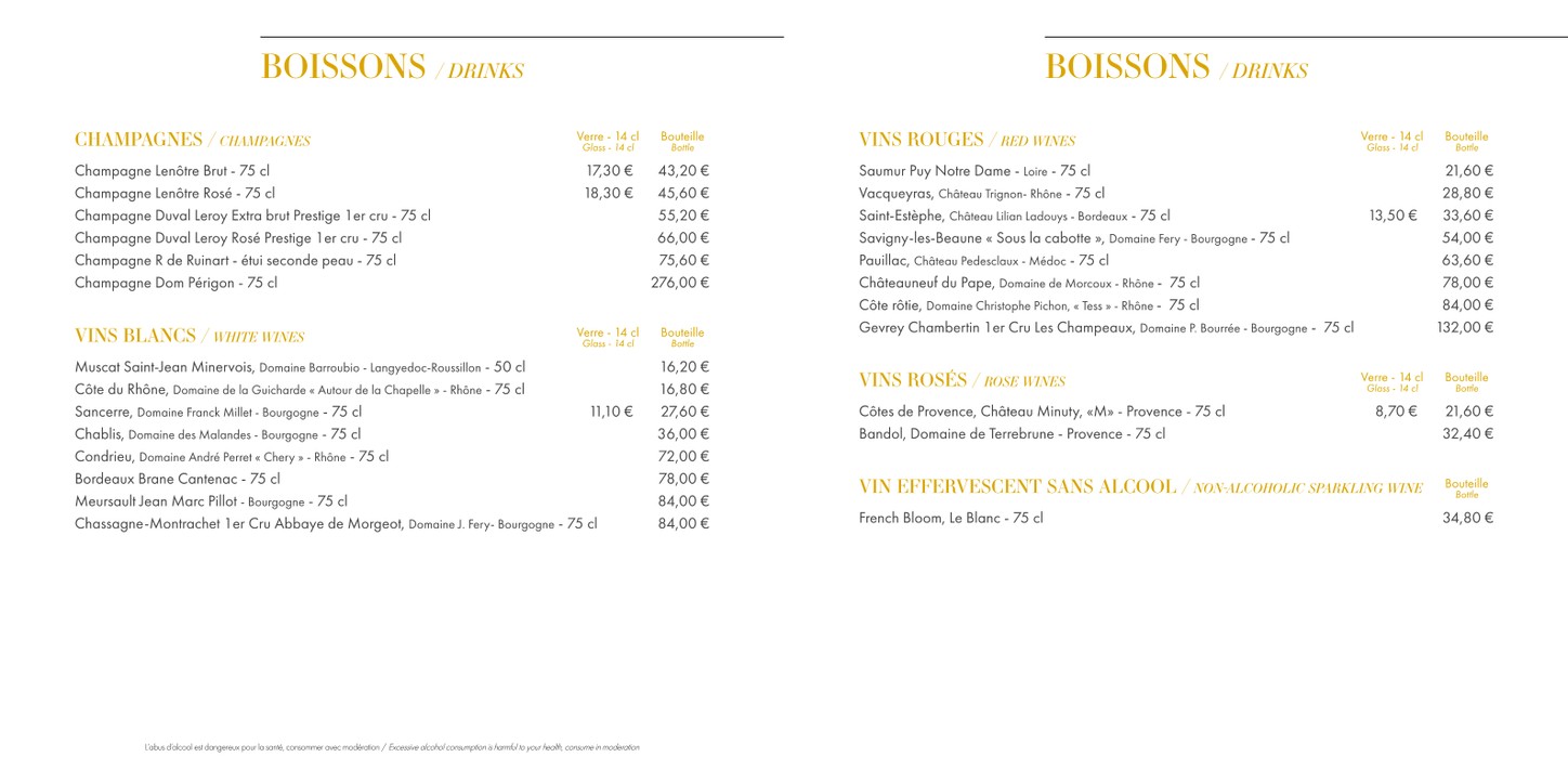 Lenôtre menu 3