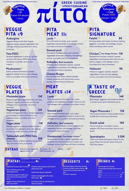 PITA, Cuisine grecque et méditerranéenne - Restaurant ST MAUR / OBERKAMPF