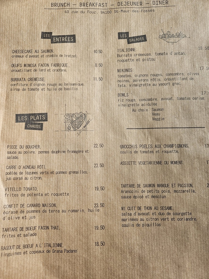 LA FABRIQUE menu 2