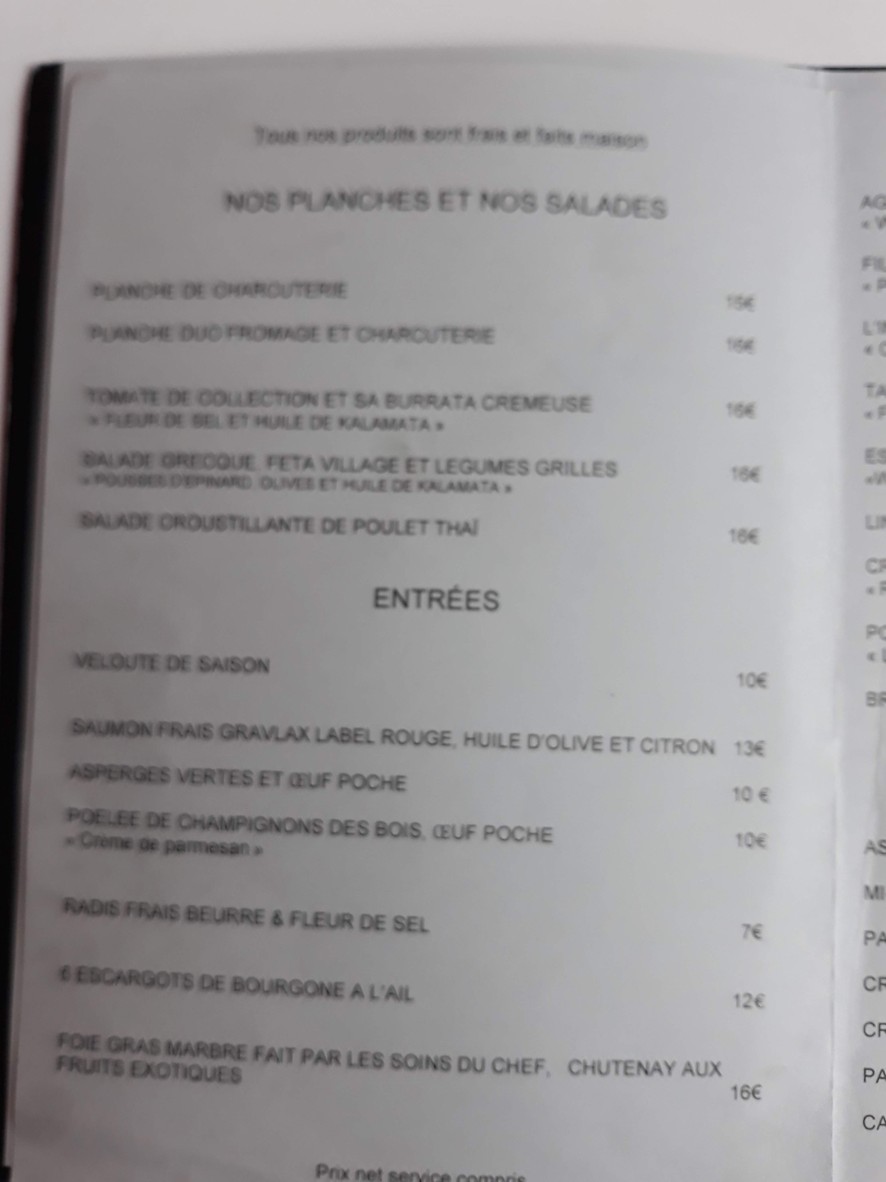 Le bistro 21 menu 2