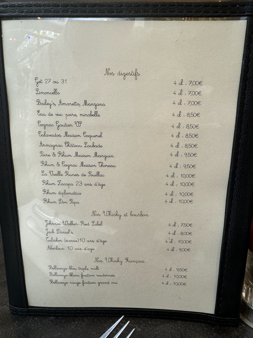 Les Petits Plats menu 2