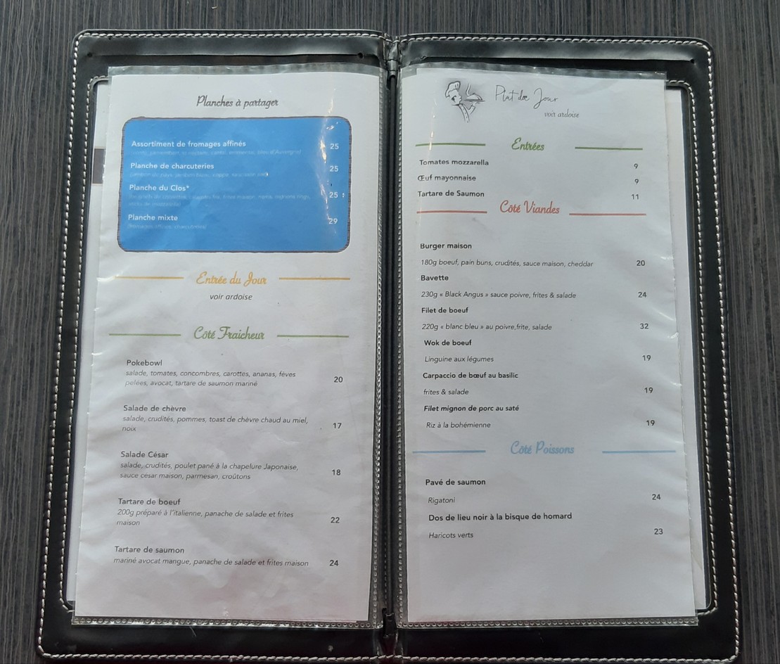 Le Clos - 93 AUBERVILLIERS menu 2