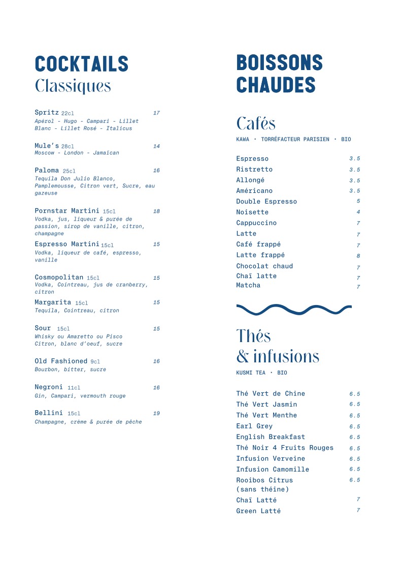 Riviera Fuga menu 2