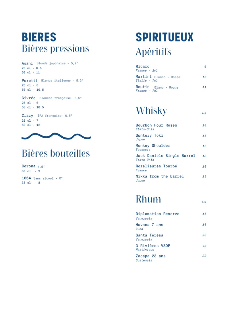 Riviera Fuga menu 3