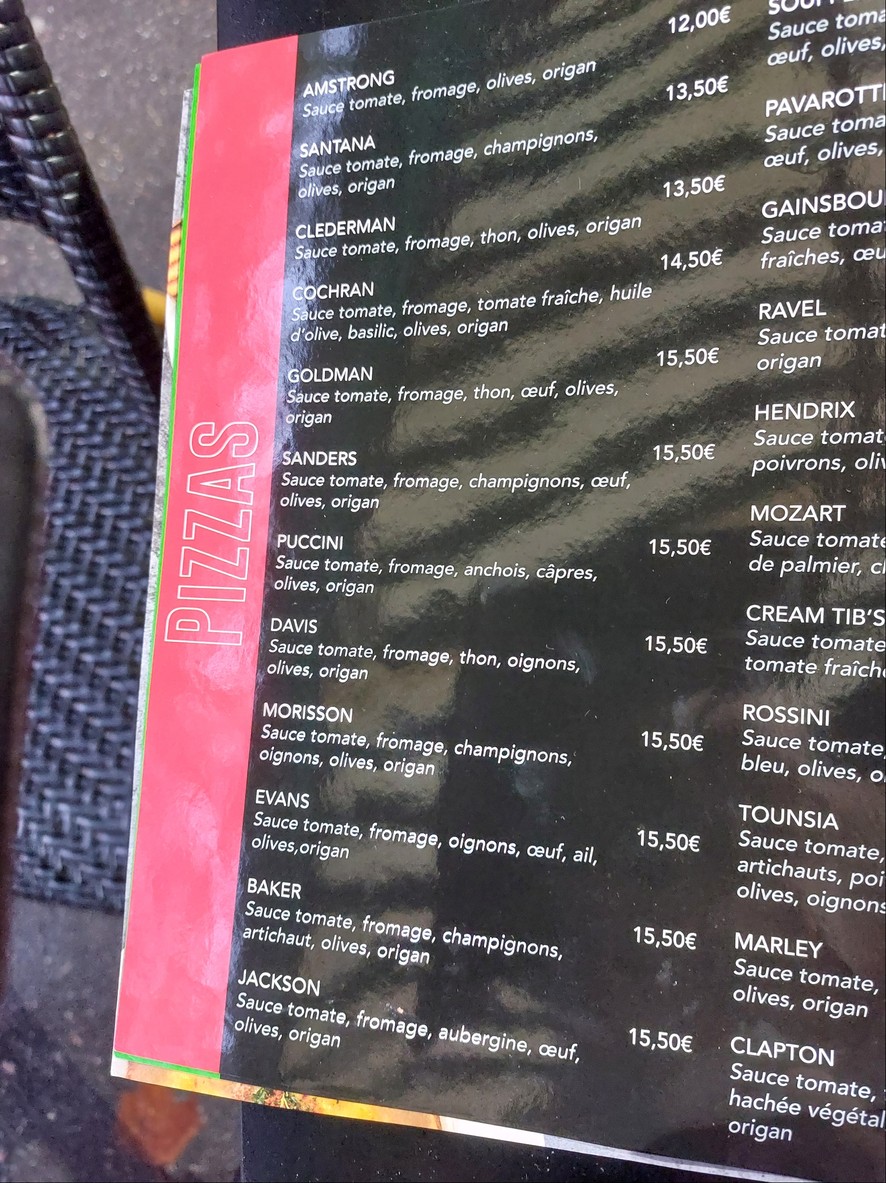 Tib's menu 1