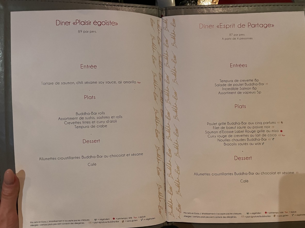 Buddha-Bar menu 1