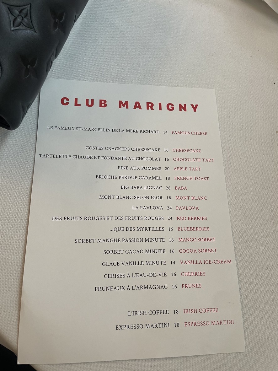 Le Grand Palais menu 3