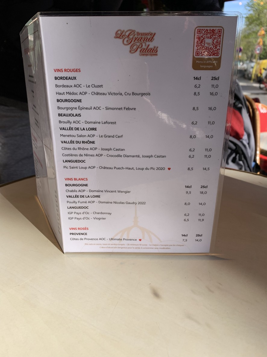 Le Grand Palais menu 6