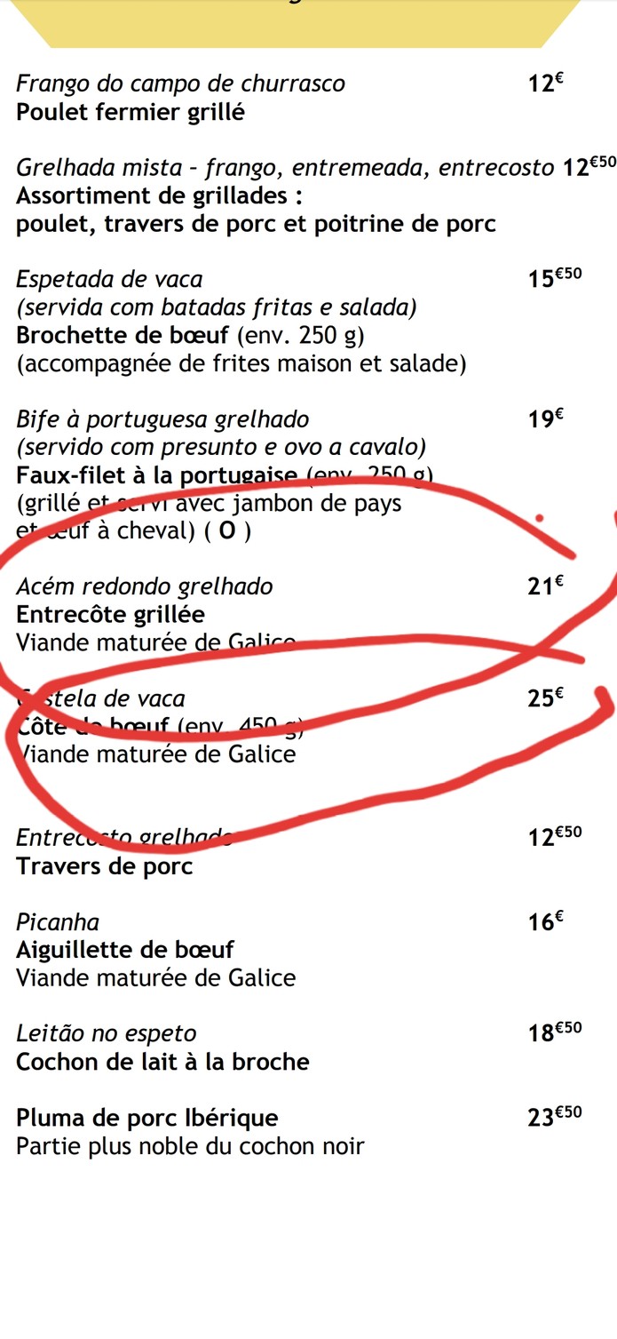 Churrasqueira Do Povo menu 1