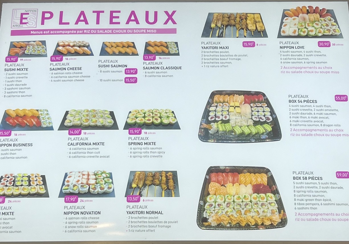 NIPPON NROLL menu 1