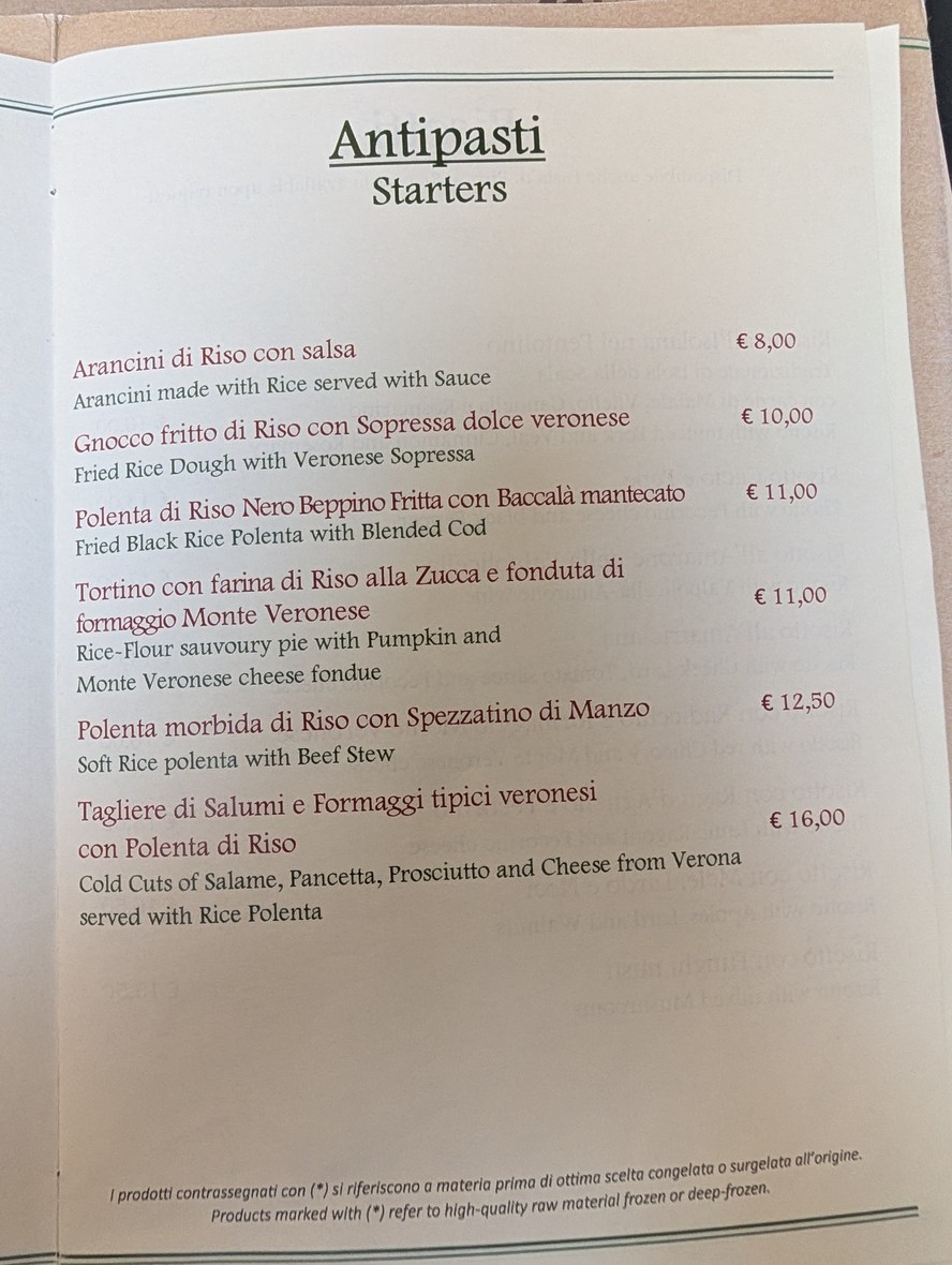 Risotteria Melotti Roma menu 1