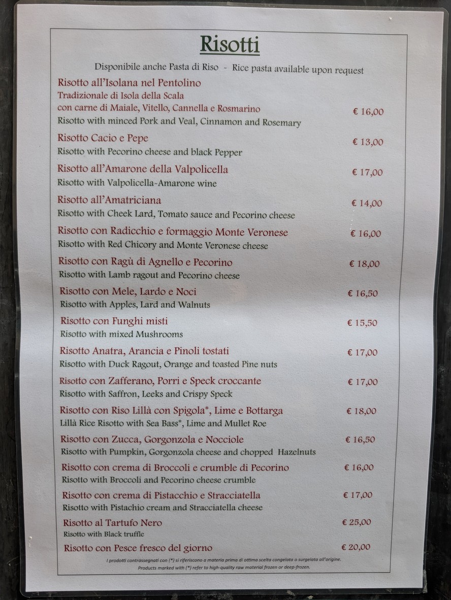 Risotteria Melotti Roma menu 2