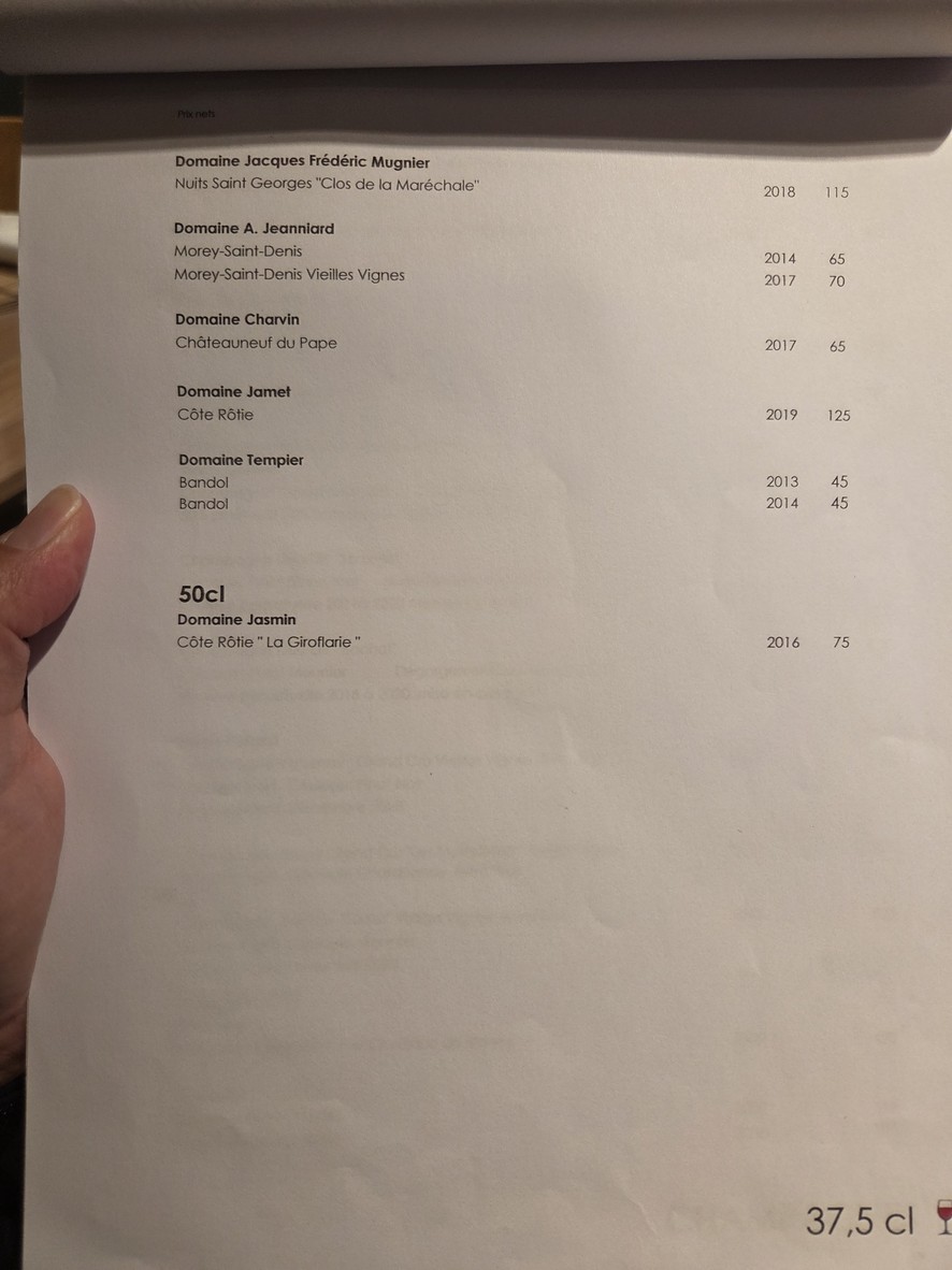 Le Villaret menu 3
